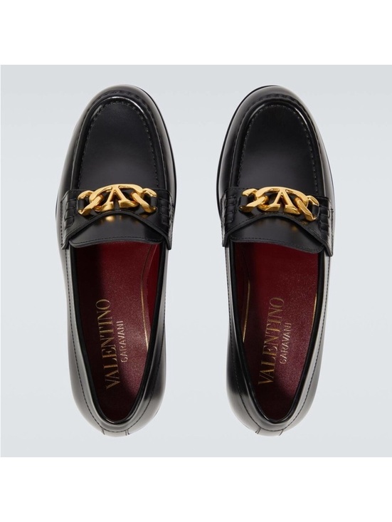 Valentino Garavani VLogo Chain Loafers in Black/Gold Size 42 NEW +DustBag $1,150 main image 9